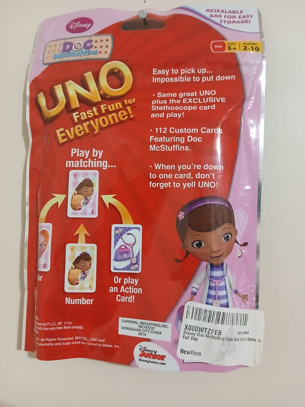 uno Doc Mc Stuffins Playful Card Game - Pink & Purple - Picture 3 of 3